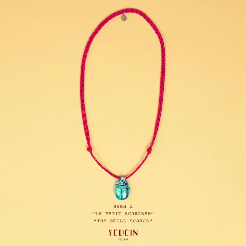 Collier Baba symbole égyptien le Petit scarabée