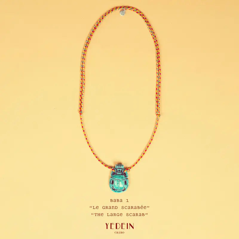 Collier Baba avec symbole égyptien le Grand scarabée